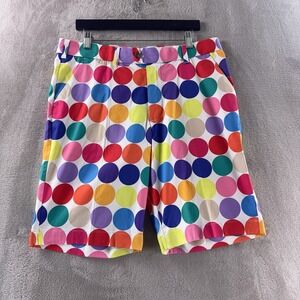 Loudmouth Golf Shorts Mens Size 34 Multicolor Polka Dot Joxs Flat Front